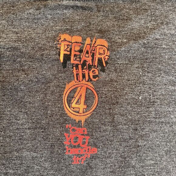 Busch Gardens Fear The‎ 4 Ringer T-shirt Tee Men’s XL Gray Roller Coaster - Picture 7 of 7